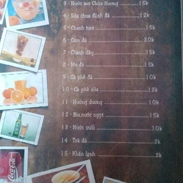 Thực đơn- Quán Ăn Nét Ẩm Thực Hà Nội - Trương Vĩnh Ký