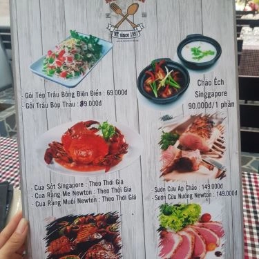 Thực đơn- Nhà Hàng Newton Since 1991