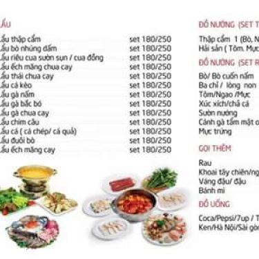 Thực đơn- Quán Ăn Ngáo - Nướng & Lẩu