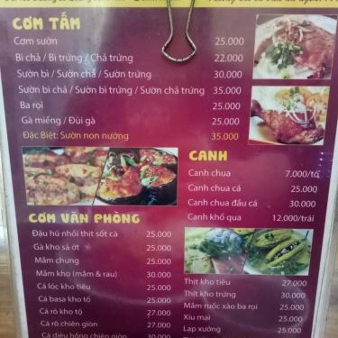 Thực đơn- Quán Ăn Cơm Tấm Ngô Quyền - Lê Quang Định