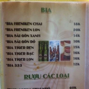 Thực đơn- Quán Ăn Ngọc Bảo - Lẩu Đuôi Bò