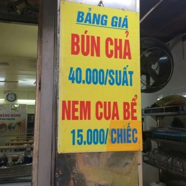 Thực đơn- Quán Ăn Ngọc Sơn - Bún Chả Hàng Mành & Nem Cua Bể