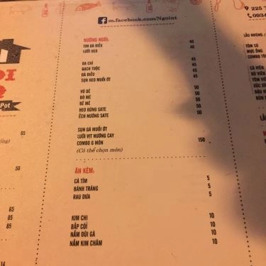 Thực đơn- Quán Ăn Ngói BBQ - Thống Nhất