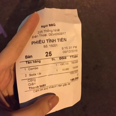 Thực đơn- Quán Ăn Ngói BBQ - Thống Nhất