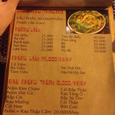 Thực đơn- Quán Ăn Ngói BBQ - Thống Nhất