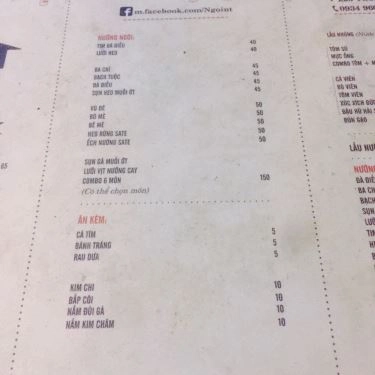 Thực đơn- Quán Ăn Ngói BBQ - Thống Nhất