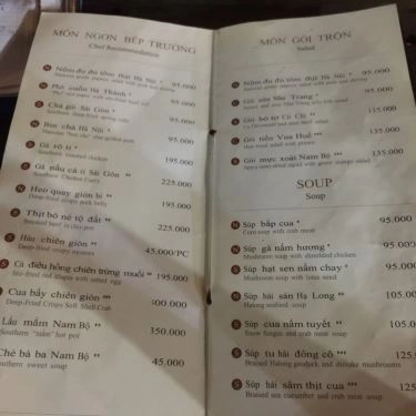 Thực đơn- Ngon Villa - Quán Ăn Gia Đình