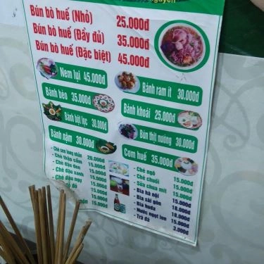 Thực đơn- Quán Ăn Ngự Uyển - Bún Bò Huế