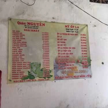 Thực đơn- Quán Ăn Nguyên - Mì Ốp La