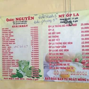 Thực đơn- Quán Ăn Nguyên - Mì Ốp La