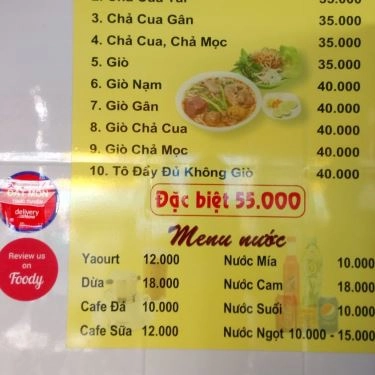 Thực đơn- Quán Ăn Nguyên Phát - Bún Bò Huế