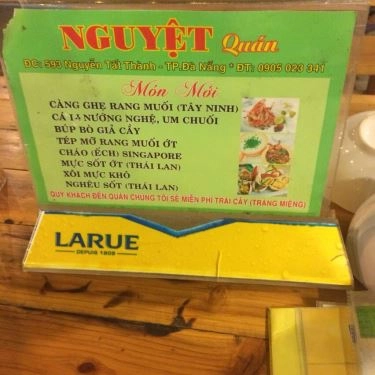 Thực đơn- Quán Ăn Nguyệt Quán - Hải Sản Tự Chọn
