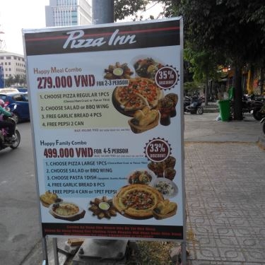 Thực đơn- Nhà Hàng Pizza Inn - Vũ Tông Phan