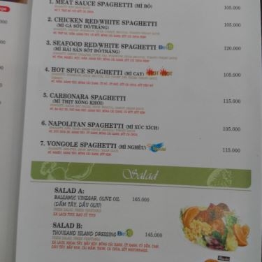 Thực đơn- Nhà Hàng Pizza Inn - Vũ Tông Phan