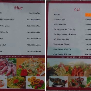 Thực đơn- Quán Ăn Nhà Bè Hương Biển