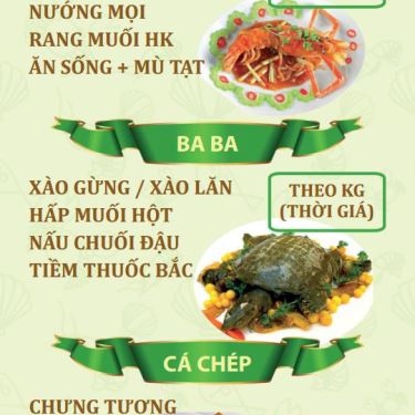 Thực đơn- Nhà Hàng Ẩm Thực Bà Ba - Nguyễn Thị Thập