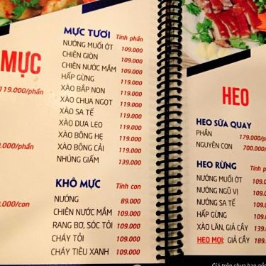 Thực đơn- Nhà Hàng Biển Dương 6 - Cách Mạng Tháng 8