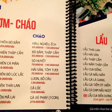 Thực đơn- Nhà Hàng Biển Dương 6 - Cách Mạng Tháng 8