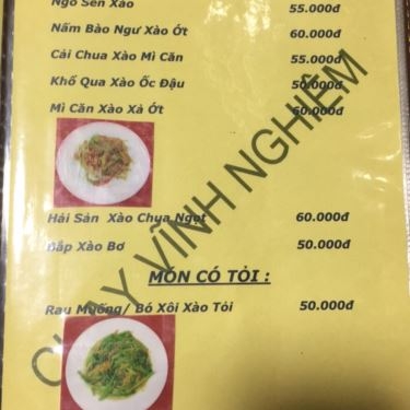 Thực đơn- Nhà Hàng Chay Vĩnh Nghiêm