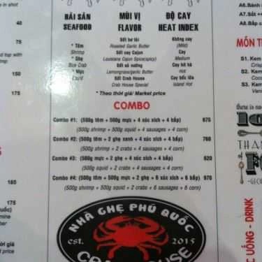 Thực đơn- Quán Ăn Crab House - Nhà Ghẹ Phú Quốc