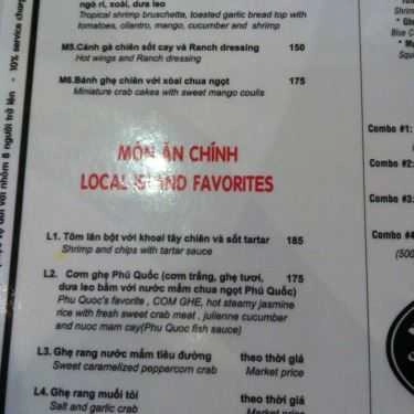 Thực đơn- Quán Ăn Crab House - Nhà Ghẹ Phú Quốc