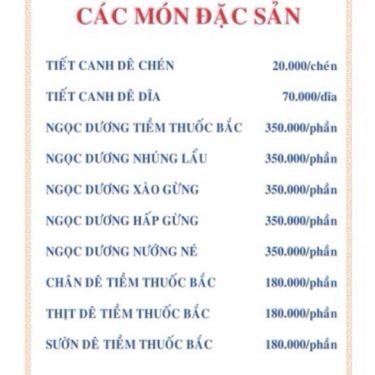 Thực đơn- Nhà Hàng Đức Hùng 3 - Ẩm Thực Dê Tươi