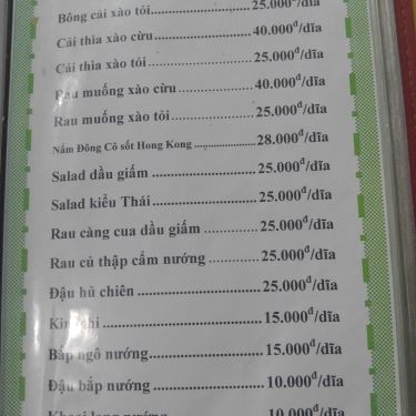 Thực đơn- Nhà Hàng Đùi Cừu Nướng - Tân Sơn