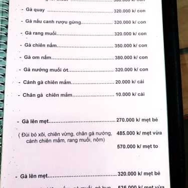 Thực đơn- Green - Ẩm Thực Việt