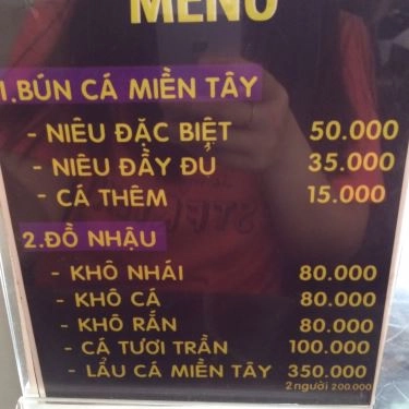 Thực đơn- Quán Ăn Bún Bò Bà Hòa - Hoàng Văn Thái