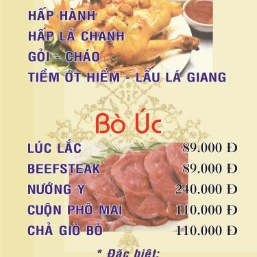 Thực đơn- Nhà Hàng Hương Biển - Lương Định Của