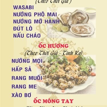 Thực đơn- Nhà Hàng Hương Biển - Lương Định Của