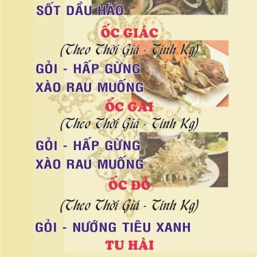 Thực đơn- Nhà Hàng Hương Biển - Lương Định Của