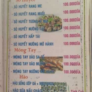 Thực đơn- Nhà Hàng Khách Sạn Gió Lộng - Tắc Xuất