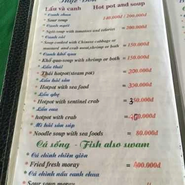 Thực đơn- Quán Ăn Nhà Hàng Kim Cương - Hải Sản Làng Chài