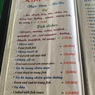 Thực đơn- Quán Ăn Nhà Hàng Kim Cương - Hải Sản Làng Chài