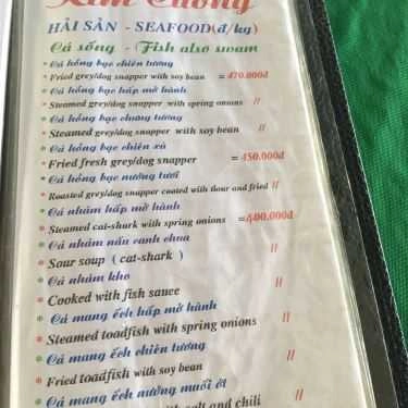Thực đơn- Quán Ăn Nhà Hàng Kim Cương - Hải Sản Làng Chài