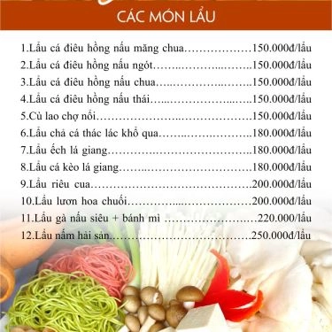 Thực đơn- Nhà Hàng Kỳ Nam - Cần Thơ
