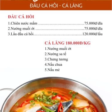 Thực đơn- Nhà Hàng Kỳ Nam - Cần Thơ
