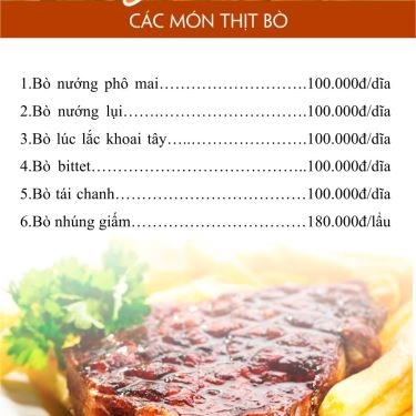 Thực đơn- Nhà Hàng Kỳ Nam - Cần Thơ