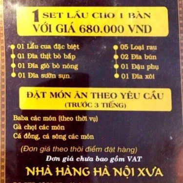 Tổng hợp- Nhà Hàng Hà Nội Xưa - Lẩu Cua Đồng