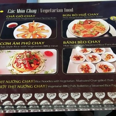 Thực đơn- Quán Ăn Món Huế - Trần Thái Tông