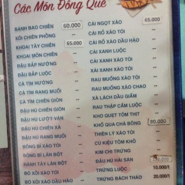 Thực đơn- Tiểu Ngư - Nhà Hàng Sân Vườn