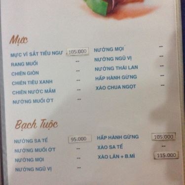 Thực đơn- Tiểu Ngư - Nhà Hàng Sân Vườn