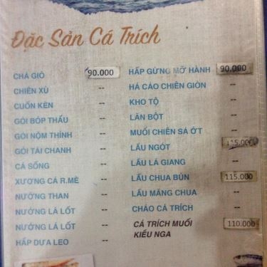 Thực đơn- Tiểu Ngư - Nhà Hàng Sân Vườn