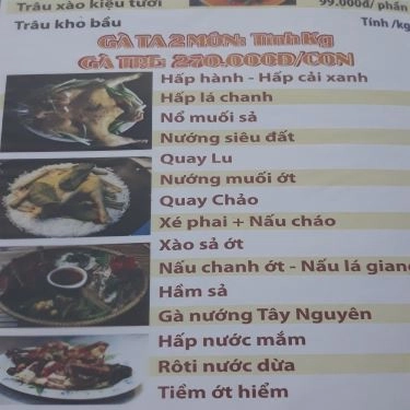Thực đơn- Nhà Hàng Sao Mai
