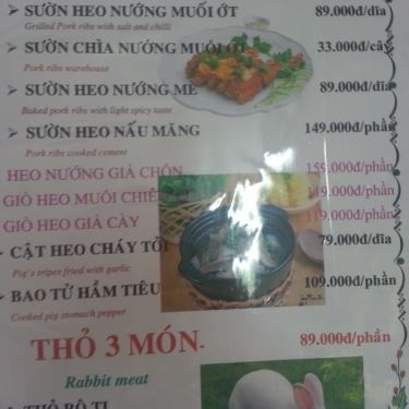 Thực đơn- Nhà Hàng Sỹ Phú - Món Ăn Gia Đình