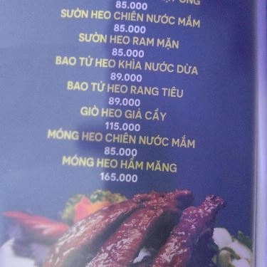 Thực đơn- Nhà Hàng The Boss
