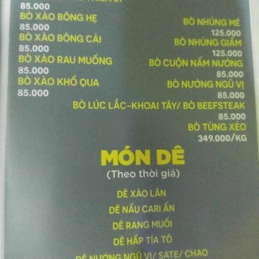 Thực đơn- Nhà Hàng The Boss