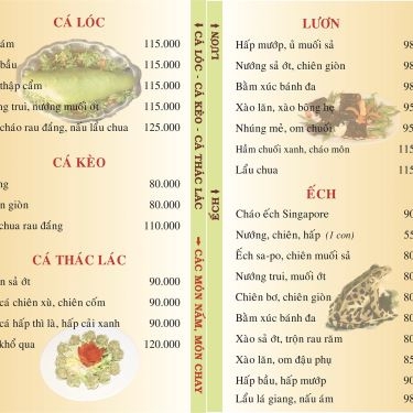 Thực đơn- Nhà Hàng Phố Nướng Tư Trì - Lê Văn Thọ