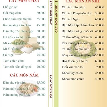 Thực đơn- Nhà Hàng Phố Nướng Tư Trì - Lê Văn Thọ